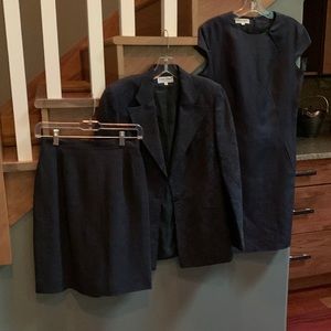 Giorgio Armani 3 piece Navy Blazer, Skirt and Dress